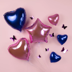 Шар (9''/23 см) Мини-сердце, Темно-синий, 1 шт., 09010BC