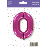Шар (40''/102 см) Цифра, 0, Фуше, 1 шт. в уп., B901760F