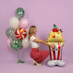 Шар 3D (61''/155 см) Фигура на подставке, Вкусный коктейль, 1 шт. в уп., 24897