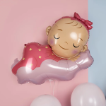 Шар (39''/99 см) Фигура, Малышка Девочка на облаке, 1 шт., 24885