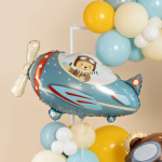 Шар (34''/86 см) Фигура, Самолет и мишка-пилот, 1 шт. в уп., 229178