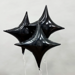 Шар (29''/74 см) Звезда, 4х-конечная, Сириус, Черный блеск, 1 шт. в уп., 222773