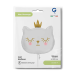 Шар (21''/53 см) Фигура, Котенок Принцесса, Белый, 1 шт. в уп., G72096-P