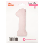 Шар (40''/102 см) Цифра, 1 Slim, Пыльная роза, Сатин, 1 шт. в уп., C901911SDR