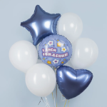 Шар (19''/48 см) Сердце, Мистик, Лазурь, Сатин, 1 шт., 758229