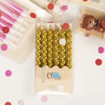 Свечи Роскошная серия, Золото, Металлик, 0,7*7 + 2,5 см, 6 шт. с держат., 802944