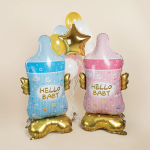 Шар 3D (61''/155 см) Фигура на подставке, Бутылочка для малышки, Розовый, 1 шт. в уп., 26964