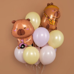 Шар (22''/56 см) Фигура, Капибара с сумочкой, 1 шт., 26407