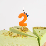 Свеча Цифра, 2 Динозаврик, 3,5*4,5 + 2,5 см, 1 шт. с держат., 639272