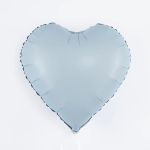 Шар (18''/46 см) Сердце, Голубой, Сатин, 1 шт., 27181