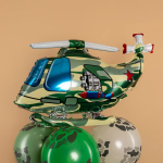 Шар (33''/84 см) Фигура 3D, Военный вертолет, Камуфляж, 1 шт. в уп., 24870