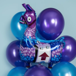 Шар (30''/76 см) Фигура, Лама с припасами, Сиреневый, 1 шт., 25057