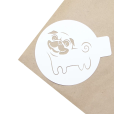 Трафарет, Круг, Мопс, 10*10 см, 1 шт., КФ2018-05