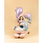 Шар (30''/76 см) Фигура, Морской единорог, Розовый, 1 шт. в уп., G72197-P