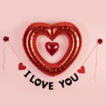 Шар (40''/102 см) Сердце, Контур, Красный, 1 шт., 23902