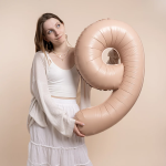 Шар (40''/102 см) Цифра, 9 Slim, Винтажная роза, Матовый, 1 шт. в уп., B901919MVR