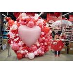 Шар (68''/173 см) Сердце, Светло-розовый, Сатин, 1 шт. в уп.,