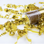 Пневмохлопушка (12/30 см), Волны, Серпантин фольга, Золото, Металлик, 1 шт., 823173