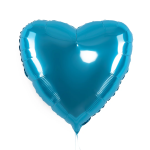 Шар (18''/46 см) Сердце, Аквамарин, Сатин, 1 шт., 201500SCA