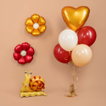 Шар (24''/61 см) Цветок, Ромашка (надув воздухом), Золото, Сатин, 1 шт. в уп., 26283P