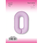 Шар (40''/102 см) Цифра, 0 Slim, Светло-розовый, Матовый, 1 шт. в уп., B901910MRS