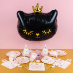 Шар (29''/74 см) Фигура, Котенок Принцесса, Черный, 1 шт., 19771