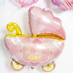 Шар (35''/89 см) Фигура, Коляска для девочки, Розовый, 1 шт., 17556