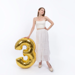 Шар (40''/102 см) Цифра, 3, Золото, 1 шт., 901763O
