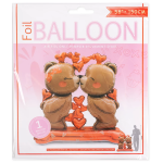 Шар 3D (59''/150 см) Фигура на подставке, Влюбленные мишки, 1 шт. в уп., 27291