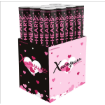 Пневмохлопушка (12/30 см), Сердца фольга, Розовый, 1 шт., 823124