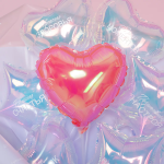 Шар с клапаном (10''/25 см) Мини-сердце, Розовый, Хамелеон, 1 шт., 27171