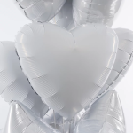 Шар (19''/48 см) Сердце, Белый, 1 шт., 758113