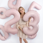 Шар (40''/102 см) Цифра, 3 Slim, Пыльная роза, Сатин, 1 шт. в уп., C901913SDR