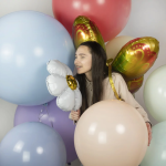 Шар (20''/51 см) Цветок, Ромашка (надув воздухом), Белый, 1 шт., 19988