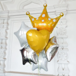 Шар (19''/48 см) Сердце, Светлое золото, 1 шт., 758137