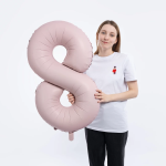 Шар (40''/102 см) Цифра, 8 Slim, Пыльная роза, Сатин, 1 шт. в уп., C901918SDR