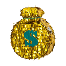 Пиньята Денежный мешок, Золото, Металлик, 38*32*10 см, 1 шт. в упак. , 6012324-BX