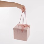 Набор коробок Кожа крокодила, Нежно-розовый, Металлик, 22*22*18 см, 3 шт. в упак. , 503923