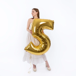 Шар (40''/102 см) Цифра, 5, Золото, 1 шт., 901765O