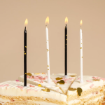 Свечи Золотые искры, Черный/Белый, Металлик, 6 шт. с держат., 803260