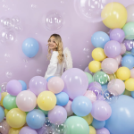 Шар (10''/25 см) Мини-сфера, Deco Bubble (черная упаковка), Прозрачный, Кристалл, 10 шт. в уп., 5503101