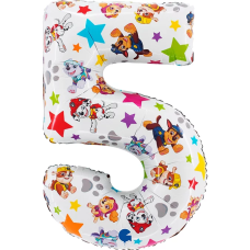 Шар (26''/66 см) Цифра, 5 Щенячий Патруль, 1 шт., L225 Шар (26''/66 см) Цифра, 5 Щенячий Патруль, 1 шт., L225
