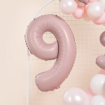 Шар (40''/102 см) Цифра, 9 Slim, Пыльная роза, 1 шт. в уп., 224647