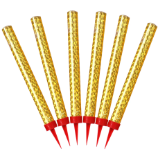 Свеча Фонтан для торта, 45 сек, Золото, 18 см, 6 шт., TKF637