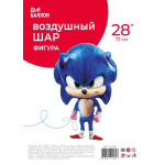 Шар (28''/71 см) Фигура, Ежик Аниме, Синий, 1 шт. в уп., 24435