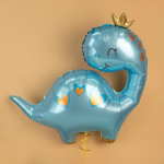 Шар (28''/71 см) Фигура, Динозаврик в короне, Голубой, 1 шт. в уп., G72168-P