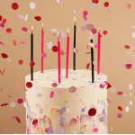 Свечи Черный/Фуше, 0,55*14,5 + 1 см, 8 шт. с держат., 630259