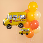 Шар (10''/25 см) Мини-фигура, Школьный автобус, 1 шт., 902909