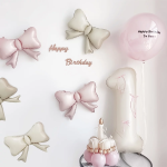 Шар с клапаном (20''/51 см) Фигура, Бант (надув воздухом), Белый песок, Сатин, 1 шт., 26460