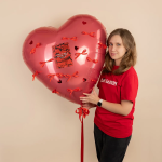 Шар (36''/91 см) Сердце, Кармин, 1 шт. в уп., 226665